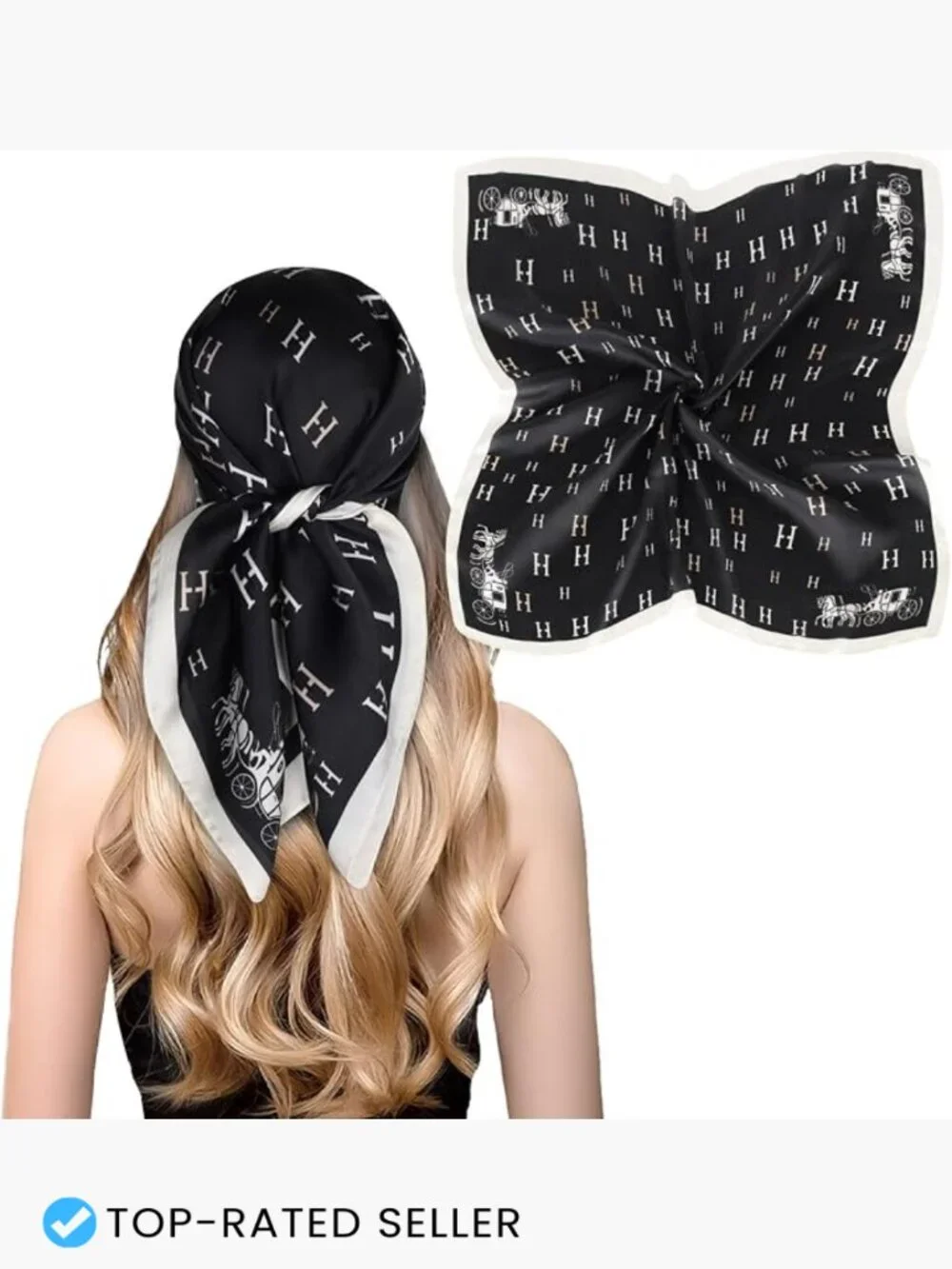 Silk Satin Head Scarf Bandana Hair Wrap Neck Scarf Square 27.5x27.5